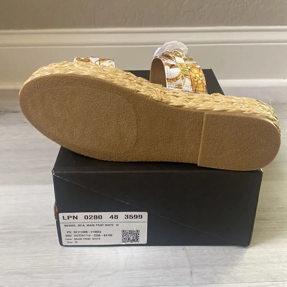 Shoedazzle Dola Platform Sandal‎ Miami White 10 New in Boxes